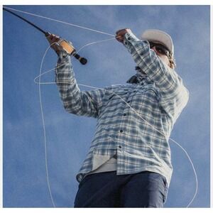 Poncho Men's Blue Plaid Casual Button Down Shirt